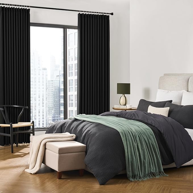 Short Pinch Pleated Blackout Curtains 45 Inch Long 2 Panels - Image 4