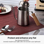 LEXMORE Placemats Set of 4 Vinyl/Plastic Woven Place Mats for Kitchen Table Indoor/Outdoor Washable Placemat Wipeable Dining Table Mats(Burgundy)