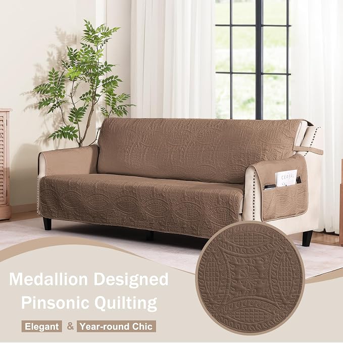 Quilted Grand Sofa Covers Washable, Couch Cover - Image 2