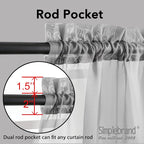 Simplebrand Grey Sheer Curtains 96 Inches Long, Light Filtering Rod Pocket - Image 3