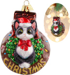 Christmas Tree Ornaments,Hand-Blown Glass Ornaments,Devon Cat Collection Hanging Ornament,Personalized Donut Ornament,Christmas Decorations for Animal Lovers Holiday Party Home Gifts
