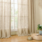 Semi Sheer Linen Curtains 36 Inch Length - Image 9