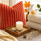 decorUhome Fall Faux Fur Throw Pillow Covers 12x20 Set of 2 Rust | Decorative - Image 8