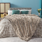 GONAAP Fuzzy Faux Fur Throw Blanket Twin Size Frosty Brown Super Soft Cozy Plush Fuzzy Shaggy Blanket for Couch Sofa Bed (Frosty Brown, Twin(60"x80"))