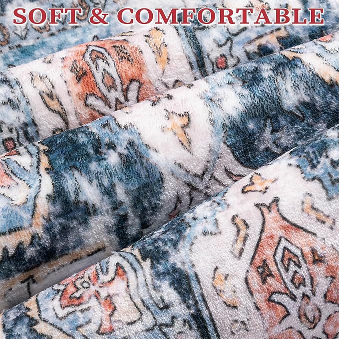 SERISSA 2x3 Washable Non Slip Floral Boho Small Area Rug - Image 5