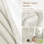 Natural 100% Blackout Linen Curtains 45 Inches - Image 7
