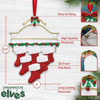 3D White Mantle Family of 6 Christmas Ornament 2025 Personalized Family Christmas Ornaments 2025 | Garland Fireplace Personalized Tree Ornaments Customizable Gifts Red Stockings of Six Ornament