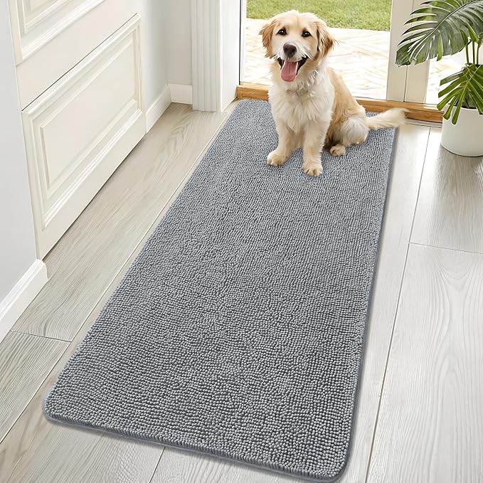 OLANLY Dog Door Mat for Muddy Paws 70x32, Super Absorbent Chenille Mud Mat | by OLANLY