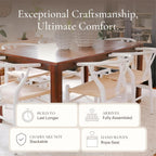 POLY & BARK Weave Dining Chairs – Mid-Century Modern Wishbone Dining Chairs with Arms, Solid Wood Frame, Indoor Use – White – Set of 2 - Ideal for Dining Room, Kitchen or Stylish Accent Setting