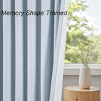 Topfinel Light Blue 120 Inch Blackout Linen Curtains 2 Panel Set - Image 5