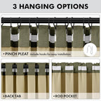 MIULEE 100% Blackout Linen Curtains 42 x 84 Inch Light Olive Green 2 Panels | - Image 5