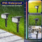 nipify 4 Pack Solar Spot Lights Outdoor Color Changing, 7 Modes Halloween RGB Solar Powered Waterproof Spotlight, Landscape Lighting for Outside Yard Garden Pathway