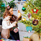 Personalized Christmas Ornaments 2025, Ceramic Custom Photo Text Hanging Ornament Customized Christmas Tree Decorations Gift for Family, Kids, Friends, Couples, Wedding