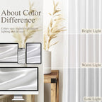 White Linen Curtains for Living Room 114 Inches Long Extra Long Back Tab - Image 3