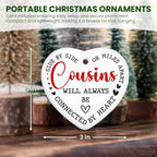 OASSIE Best Cousin Gifts for Women Men - Ceramic Christmas Ornaments 2025 for Tree Decorations - Birthday Long Distance Cousins Gifts for Cousins Female, Cousin Gift Ideas for Christmas Decorations