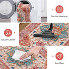 Yamaziot Washable Runner Rug, 2x5 Non-Slip Boho Vintage Hallway Kitchen Rug | - Image 6