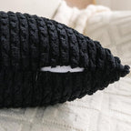 Set of 4 Black Decorative Throw Pillow Covers 22x22 Inch Corduroy Pillow Covers - Image 4