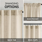 MIULEE Linen Curtains 52x63 Inch Length 2 Panels - Image 3