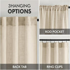 MIULEE Linen Curtains 52x108 Inch Length 2 Panels - Image 3