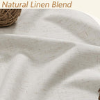 Boho 100% Blackout Linen Curtains 84 Inch Long 2 Panels Set - Image 3
