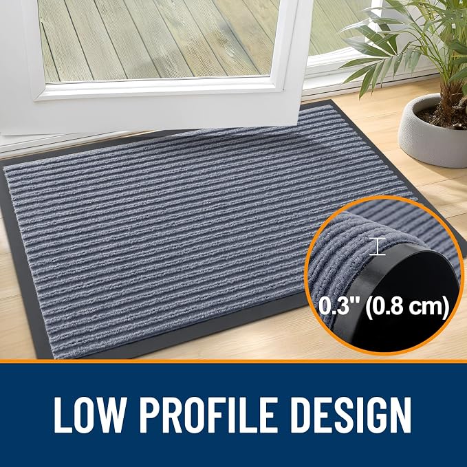 OLANLY Front Door Mat 71x47, Waterproof Heavy-Duty Indoor Outdoor Doormat | Ash - Image 4