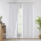 Vision Home White Pinch Pleated Full Blackout Curtains 60 inch Wide Thermal - Image 3
