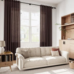 Coffee Brown Linen Curtains 80 Inch Length - Image 5