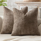 MIULEE Decorative Couch Throw Pillow Covers 20x20 Inch Brown 2 Pack | Modern by MIULEE