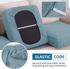 hyha Waterproof Sectional Couch Covers, Non Slip Sofa Couch Cushion Covers L Shape, Thick Stretch Jacquard Fabric, Washable Sofa Slipcovers with Elastic Bottom (1 Piece for Chaise XL, Lake Blue)