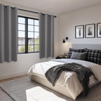 Blackout Curtains for Bedroom, 42 x 63 Inches Length, Light Grey | Thermal - Image 6