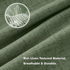 MIULEE 100% Blackout Linen Curtains 42 x 72 Inch Olive Green 2 Panels | Thermal - Image 3