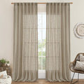 Taupe Semi Sheer Linen Curtains 2 Panels Set Light Filtering Panels | Linen by LAMIT