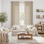 Eggshell Beige Linen Curtains for Living Room 100 Inches Long Light Filtering - Image 6