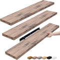Sorbus Floating Shelves for Wall - 35 Inch Long Bathroom Shelves, Wall Decor for Bedroom, Kitchen, Living Room & Book Storage - Mounted Floating Shelf with Invisible Brackets (Mahogany, 3 Pack)