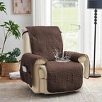 Brown Recliner TV Chair Covers, Quilted Décor Water-Repellent Medium Lazy Boy - Image 2