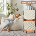 Giant Bean Bag Chairs for Adults with Filling Plush Fluffy Bean Bag Chairs for Teens with Armrests Comfy BeanBag Lazy Couch Sofa Chair for Bedroom Living Room Reading