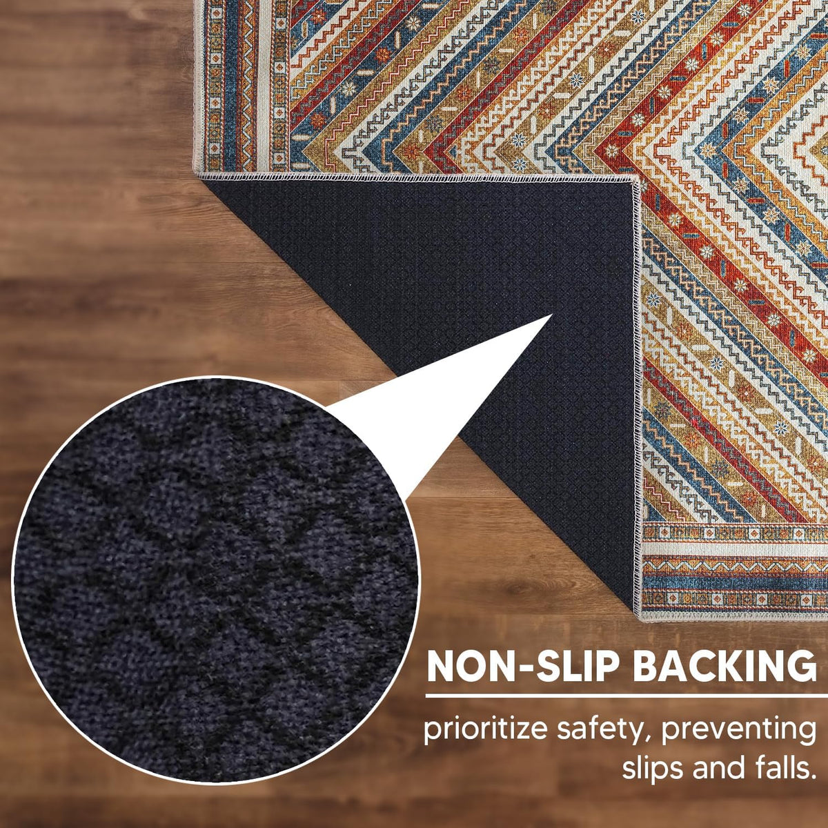 Keen Home Design 2x12 Rug - Machine Washable Runner Rug with Non-Slip Backing, Ideal for Hallway, Entryway, Kitchen, Laundry Room - Vintage, Easy Clean, Durable, Low Pile - (2'6" x 12')