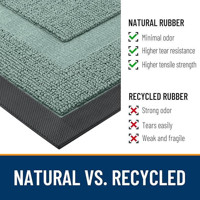 OLANLY Half Circle Front Door Mat Outside 35x23 All-Season Rubber Doormat | - Image 3