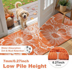 Findosom Fall Runner Rug 2x6, Non Slip High-Low Textured Floral Washable Runner - Image 3