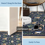 GarveeHome Green Washable Area Rug 5x7, Retro Floral Low Pile Non Slip Living - Image 5
