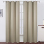 Blackout Curtains 42 x 95 inch/Beige Curtains Set of 2 Panels/Thermal Insulated by Lemomo