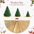 Tree Skirt 48 Inch Gold Christmas Tree Skirt Sequin Tree Skirt for 6ft Tree Glitter Gold Christmas Decorations