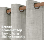 Extra Long Grey Linen Semi Sheer Curtains 102 Inch Length 2 Panels | Light - Image 6