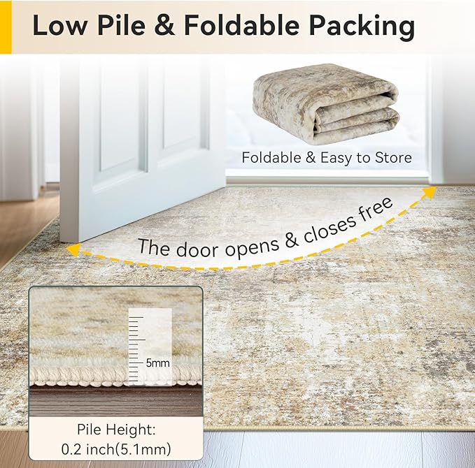 RELEANY Washable Square 8'x8' Area Rug - Image 4