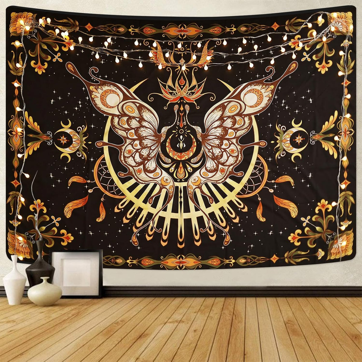 CHDGDHC Butterfly Tapestry - Moth Wall Hanging, UV Resistant, Waterproof, Machine Washable, Lightweight, Psychedelic Bedroom Aesthetic Decor for Bedroom, Living Room, Yoga Room - 59.1x49.2 Inch
