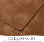 MOSAYT Vinyl Placemats Set of 6-12 X 17 Inch - Fall Faux Leather 100% Waterproof Oil-Proof Wipeable PU Place Mats, Heat Resistant Reversible Table Mats for Kitchen, Dining, Outdoor (Reddish Brown)