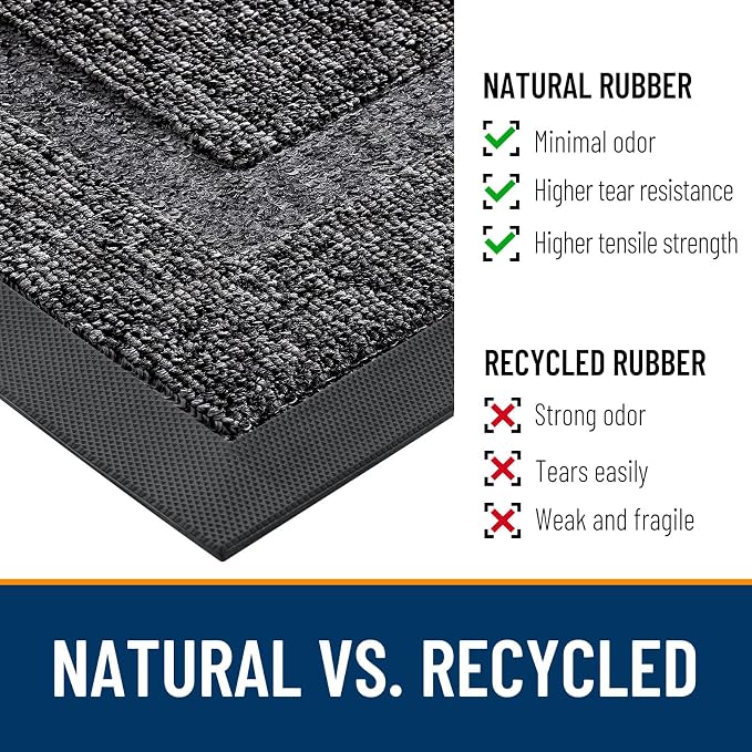 OLANLY Half Circle Front Door Mat Outside 33x21 All-Season Rubber Doormat | - Image 3