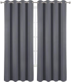 Blackout Curtains 66 x 84 inch/Grey Curtains Set of 2 Panels/Thermal Insulated - Image 2