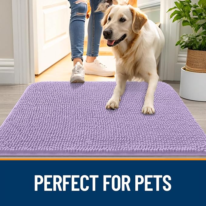 OLANLY Dog Door Mat for Muddy Paws 47x17, Super Absorbent Chenille Mud Mat | - Image 6
