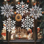 12pcs Large Christmas Snowflakes Decorations, 12" Big Plastic Glitter White Sliver Snowflake Ornaments for Winter Indoor Outdoor Christmas Tree Holiday Window Room Decor Craft Snowflakes